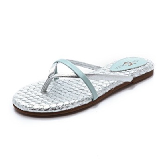Yosi Samra Shoes - Yosi Samra River Metallic Flip Flops Size 8